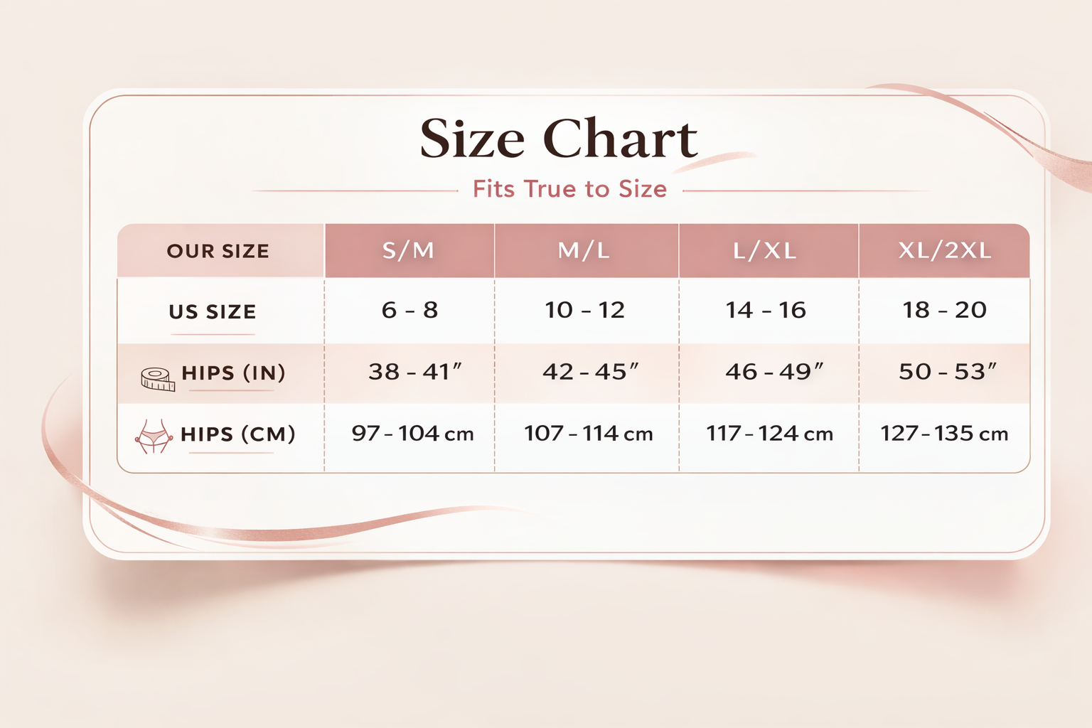 Size chart guide